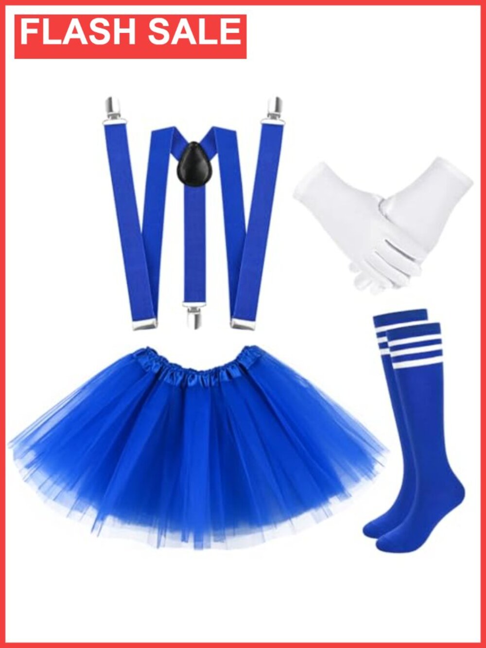Halloween Costume Set Tutu Skirt Suspenders Gloves Socks Women Party Dress Up
